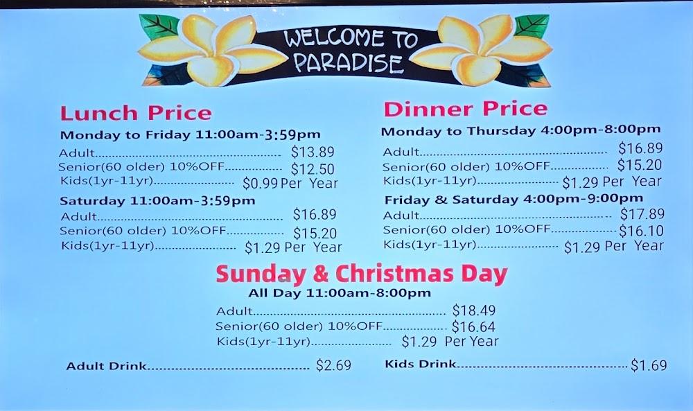Paradise Buffet Menu image 4